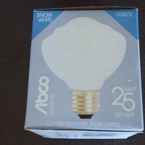 Vintage ABCO Geminis Vanity Swirl Snow‎ White Light Bulb 25w 3pc